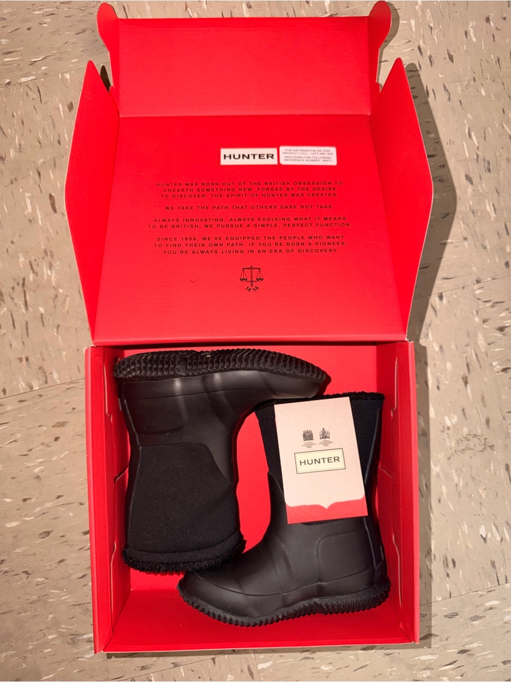 Hunter Black Kids Waterproof Short Rain Boots
